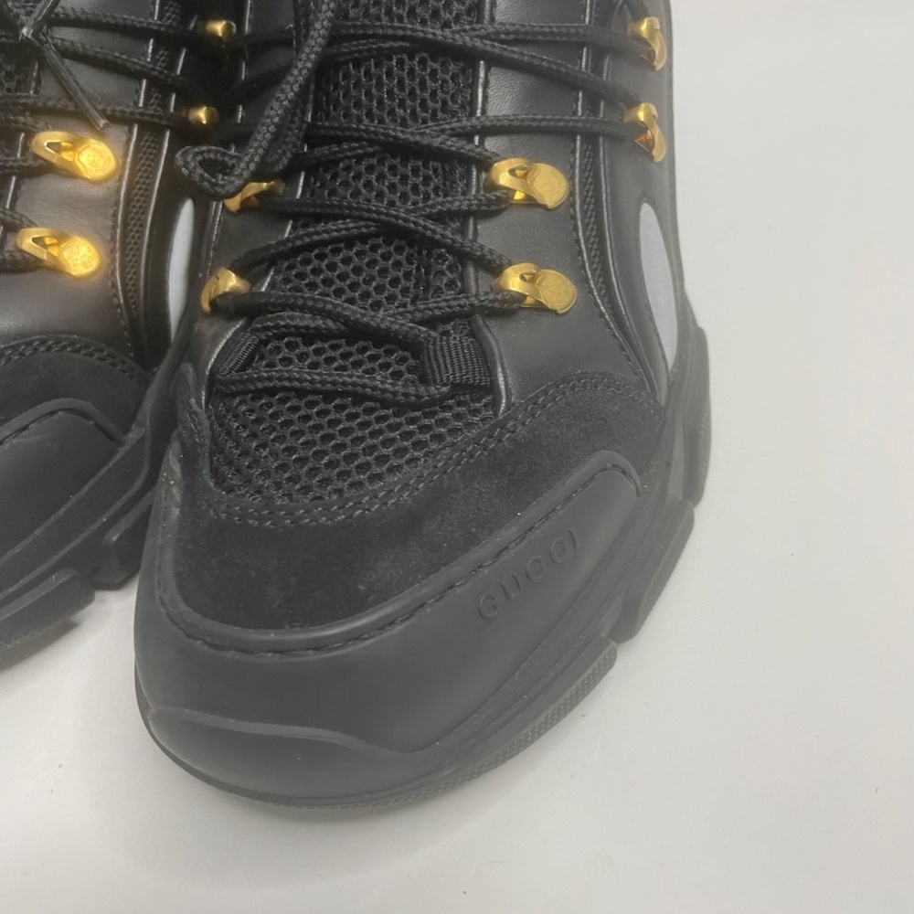 Gucci Team Flashtrek Black Lace up Hiking Sneakers Size 9.5 Italy - Picture 4 of 15